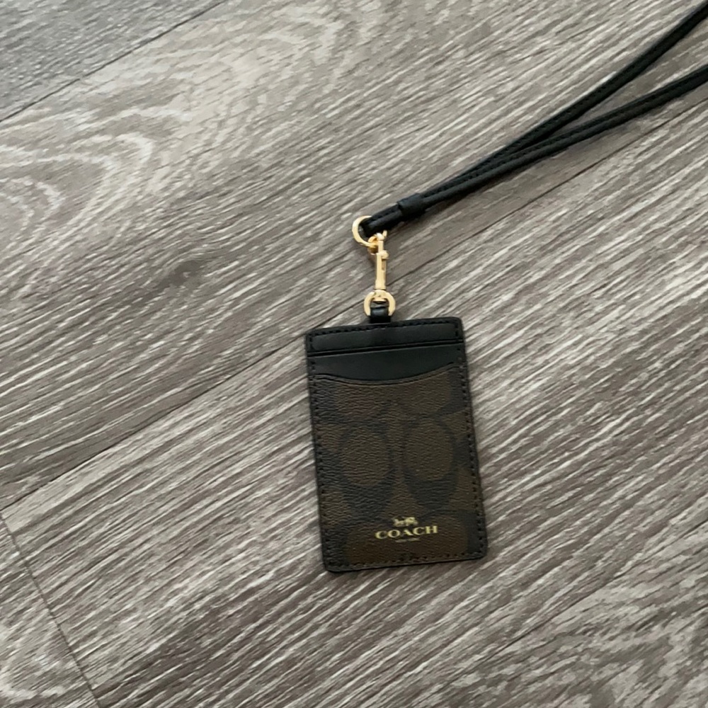 Coach Black and Brown Lanyard